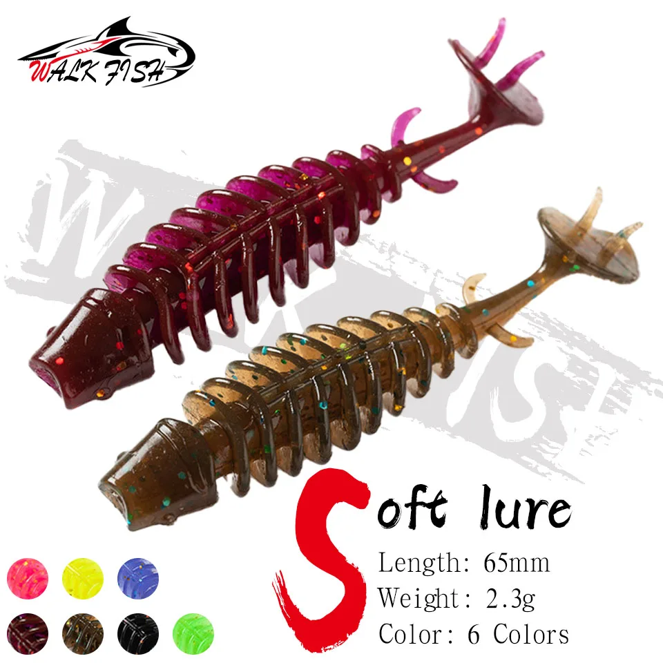 Walk Fish Swimbait flotante 6,5 cm – Señuelo de vinilo para lubina