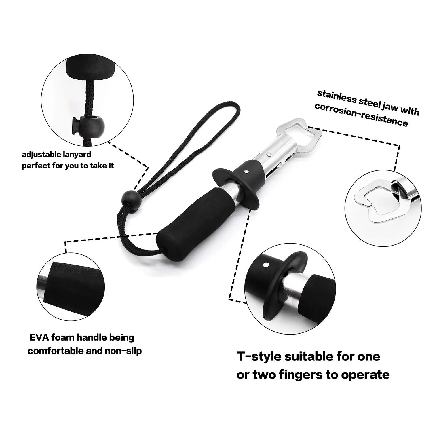 Kit de herramientas de pesca, alicates de pesca, juego de herramientas de escala de 45KG, líneas de corte de agarre resistentes al agua salada, engranaje de extracción de ganchos, 5 piezas por juego - imagen 4