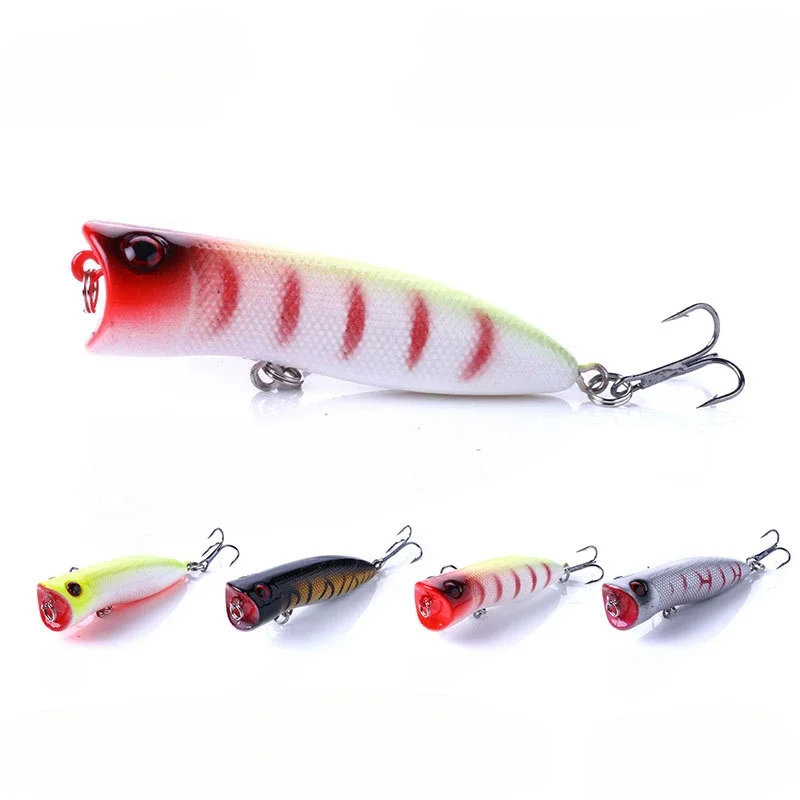 Señuelos de pesca Popper de superficie de 55mm y 5,5g, cebo Artificial de fundición larga, lápiz Topwater, Swimbait Wobblers para equipo de perca de Lucio - imagen 4