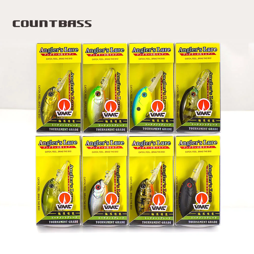 Manivela Countbass 39mm 1-1/2" 4,5g 5/32 oz. Buceo Baño profundo de 1-1,2 m con anzuelos VMC, cebos duros, señuelos de pesca, Crankbait Wobblers