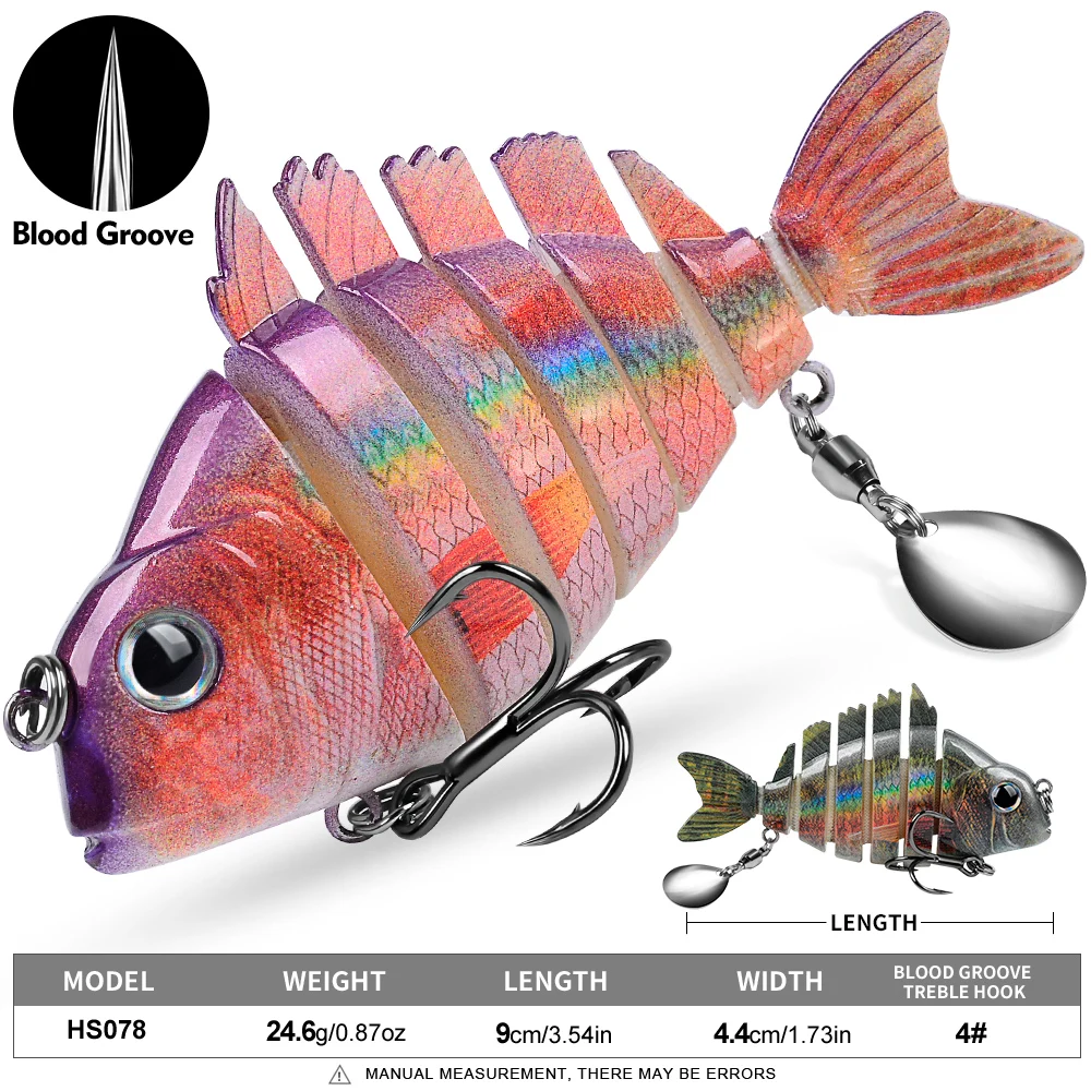 Proberos nuevos Señuelos de Pesca para lubina trucha Swimbaits multiarticulados señuelos de natación biónicos de hundimiento lento con lentejuelas intermitentes - imagen 2