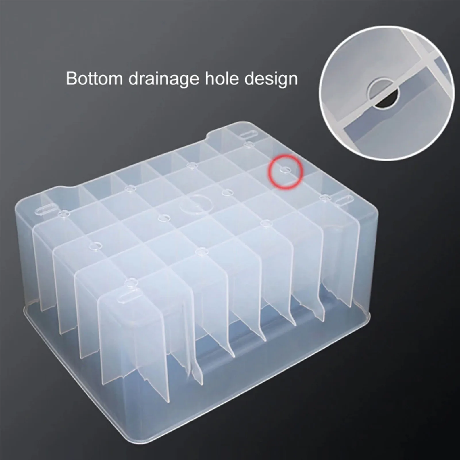 Caja de almacenamiento de cebo de pesca con rejilla transparente, accesorios de pesca de plástico transparente multifuncionales, 35/56 rejillas - imagen 3