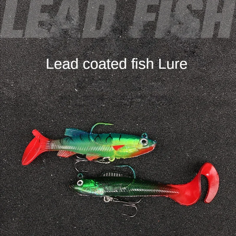 Cebo de pesca de gusano engarzado, cebo blando de 72 Mm, 9G, 80 Mm, 12G, cola en T de nadador, oscilación de silicona Artificial, salto de pez, Lucio, trucha - imagen 4