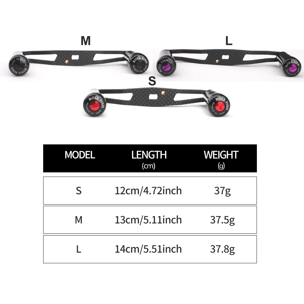 ROLLFISH-bisel basculante para carrete de pesca, 1 unidad, con agarre de fibra de carbono, diseño ergonómico ligero, accesorios de herramientas de pesca Multicolor - imagen 3