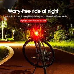 Luz trasera impermeable para ciclismo nocturno, 3 modos de luz, batería, lámpara trasera de montaña, accesorios para bicicleta al aire libre