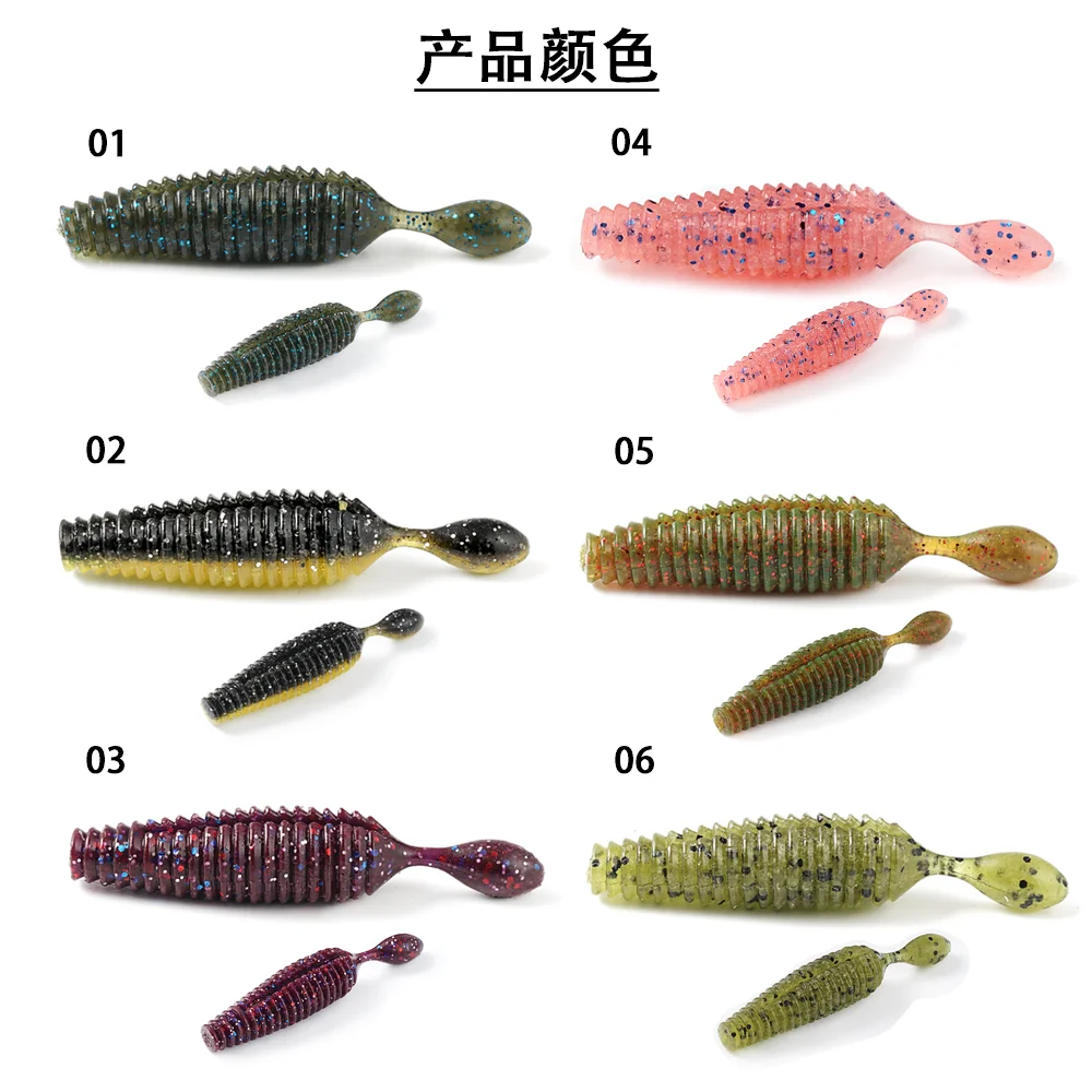 SUNMILE-señuelo de plástico blando para pesca de lubina, cebo Artificial de 6cm, 4,2G, fundición pesada, gusano, sábalo de silicona - imagen 5