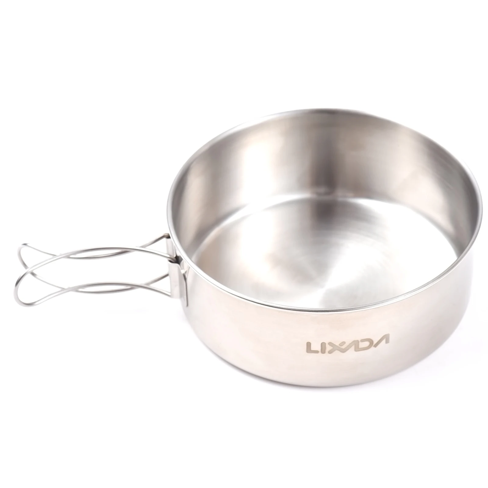 Juego de utensilios de cocina combinados de acero inoxidable, utensilios de cocina para acampar, olla con mango plegable, 3 uds.