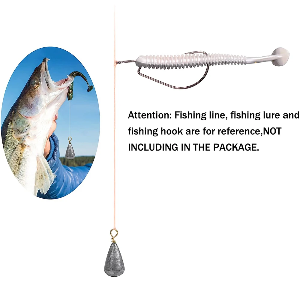 Plomos de peso de fundición de lubina, plomos de tiro de plomo, plomos de pesca de peso, accesorios de aparejos de pesca de Texas Rig, 25 unids/lote por caja - imagen 5