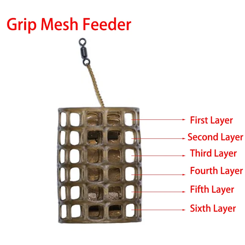 Alimentador de malla con agarre para carpfishing