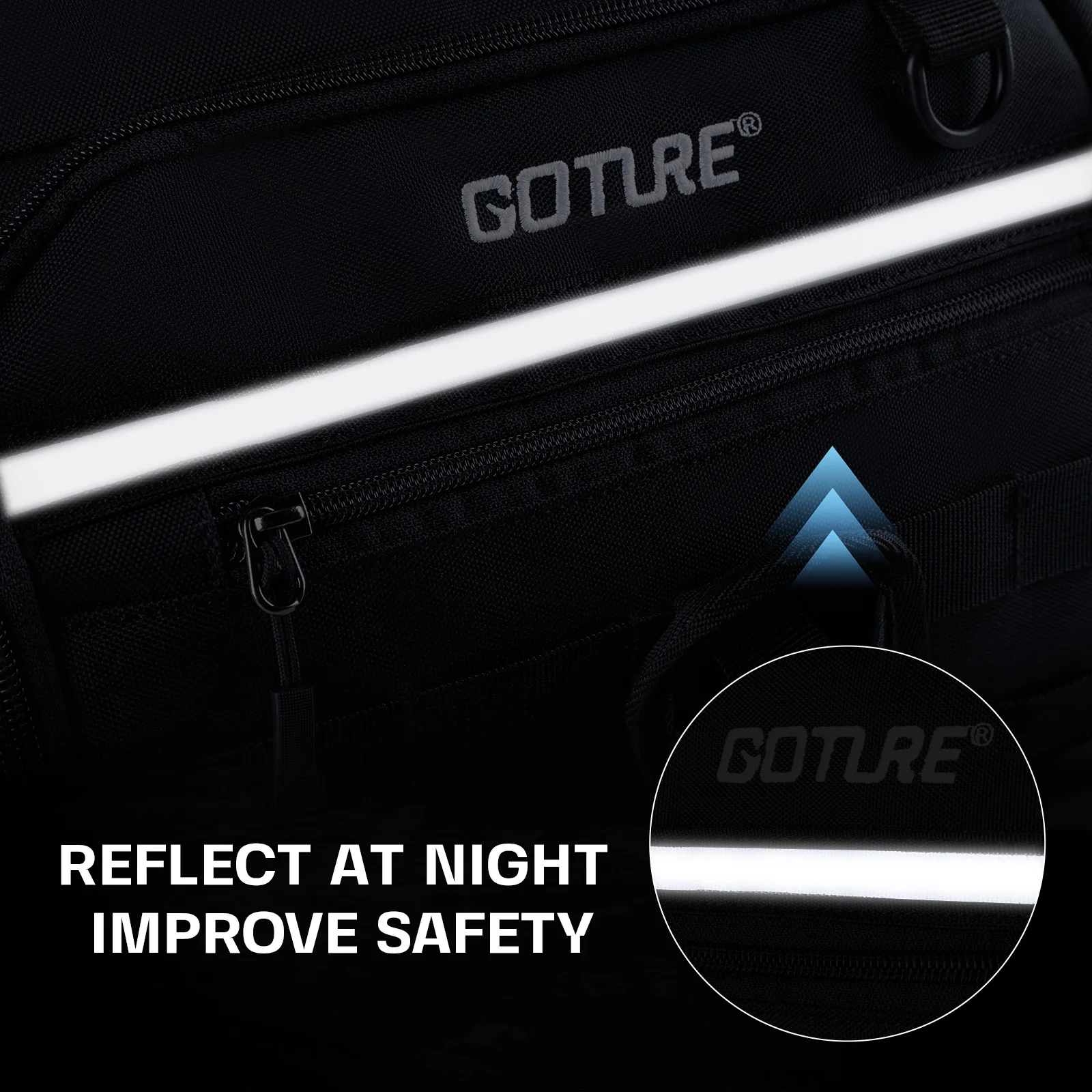 Goture Mochila de pesca de gran capacidad de 130L con 8 soportes para caña de pescar, bolsa de almacenamiento plegable para aparejos de pesca al aire libre para pescadores - imagen 5