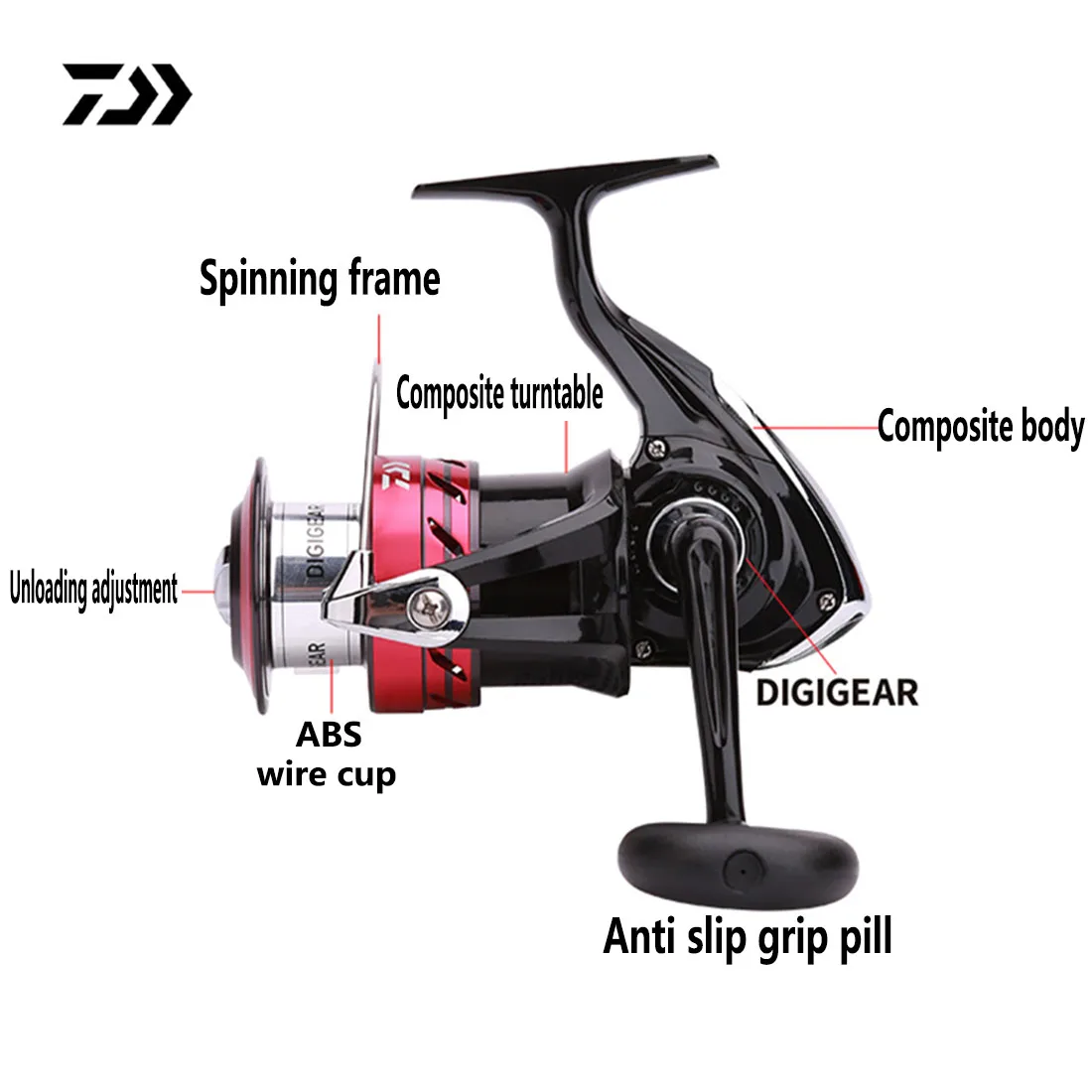 Carrete DAIWA Original SWEEPFIRE 2B CS carrete de pesca giratorio 1500-5000 carrete de metal ABS 2-8KG equipo duro de potencia - imagen 5