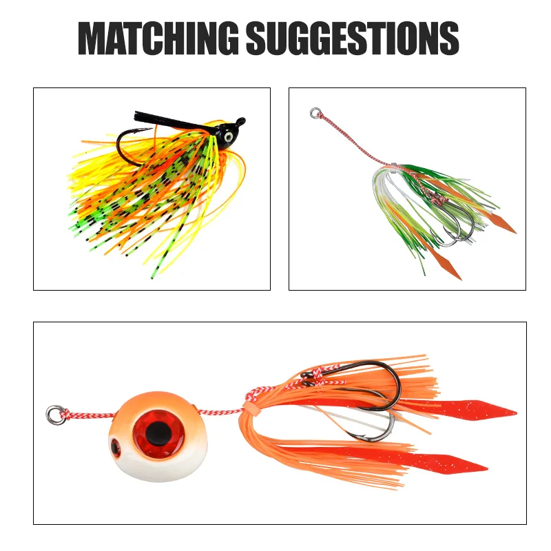 OBSESSION, 10 Uds., accesorios para hacer señuelos de pesca Diy, faldas de silicona, mechones para hacer cebo giratorio, faldas de silicona, señuelo de pesca - imagen 4