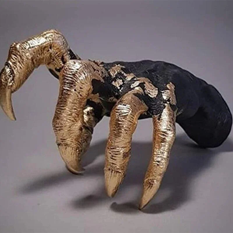 Estatua colgante de pared de mano de bruja, escultura de arte estético Retro de resina, decoración de Halloween, estante de exhibición de joyas, colgador - imagen 3