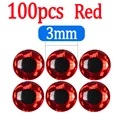 100pcs Red 3mm