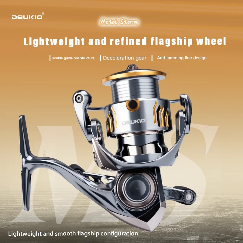 Carrete giratorio DEUKIO resistente al agua, relación de engranaje 5,2: 1, 6 + 1BB, mango CNC, potencia máxima de arrastre de 6KG, carrete de pesca para agua dulce y salada - imagen 2