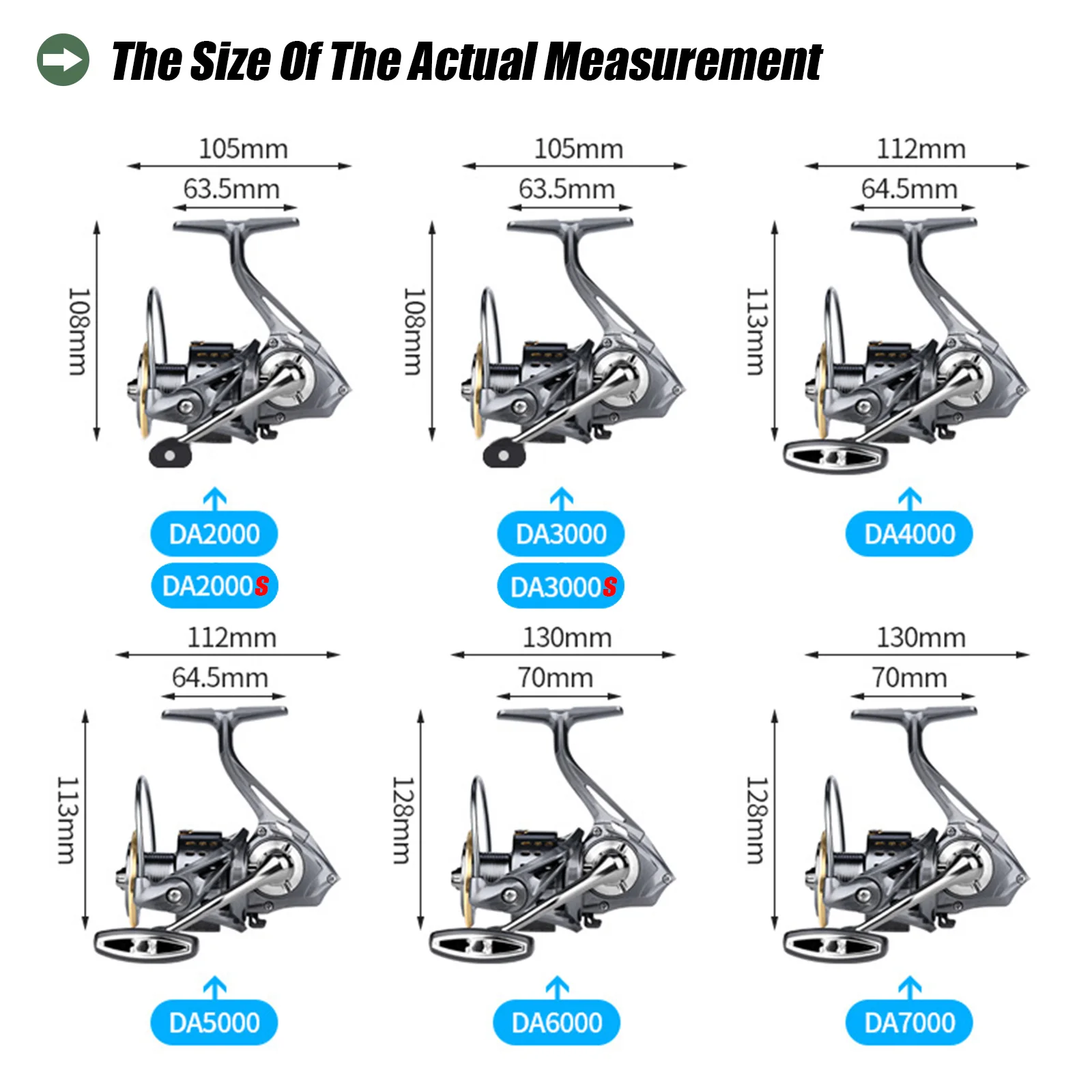 Carrete de pesca giratorio, bobina de DA2000-7000, velocidad ultraligera 5,2: 1/4.9:1, arrastre máximo de 6-15kg, aparejos de pesca de agua salada para lubina y Lucio, nuevo - imagen 3