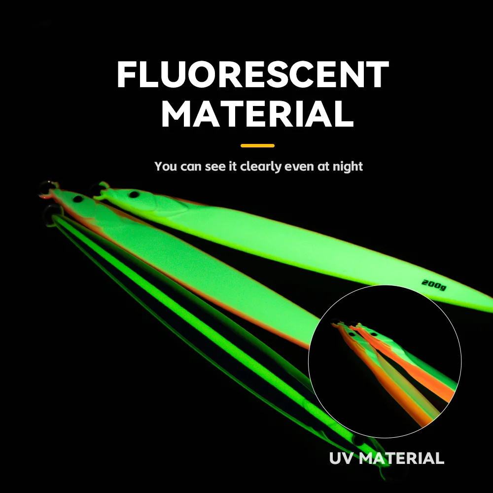 Señuelo de pesca de metal de hundimiento rápido y largo, cuchara para jigging, 200 g, 300 g, 400 g, señuelo de pesca de metal artificial para orilla, aparejos de pesca en el mar - imagen 5