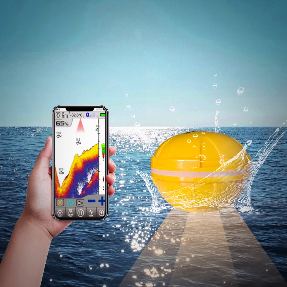 Sonar inteligente inalámbrico con Bluetooth, buscador de peces portátil, equipo de pesca al aire libre, 48m/160 pies, nuevo - imagen 2