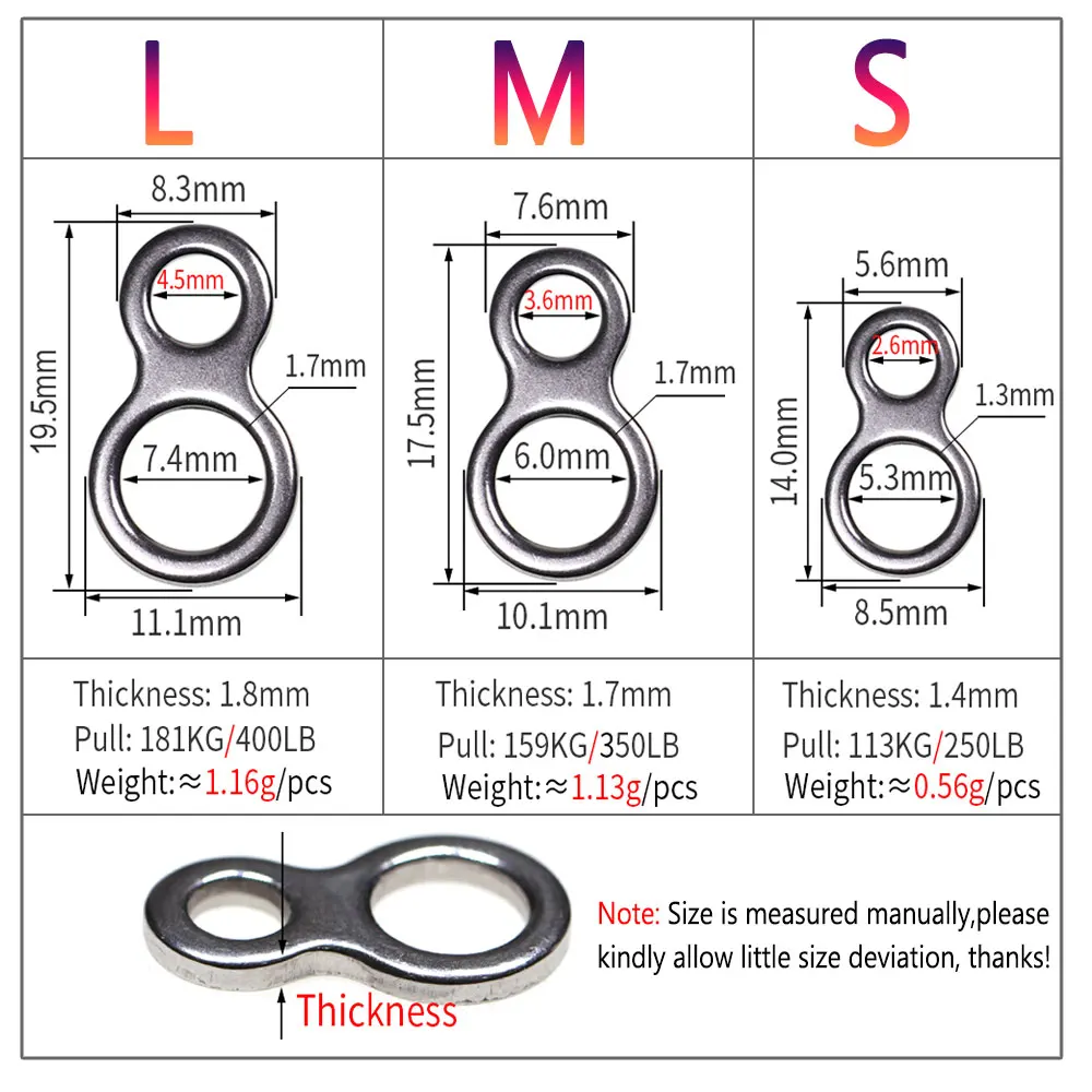 Bimoo-anillo doble sólido de acero inoxidable, aparejo Terminal giratorio de 8 bucles en forma para pesca en agua salada, plantilla de pesca, conector de señuelos - imagen 2