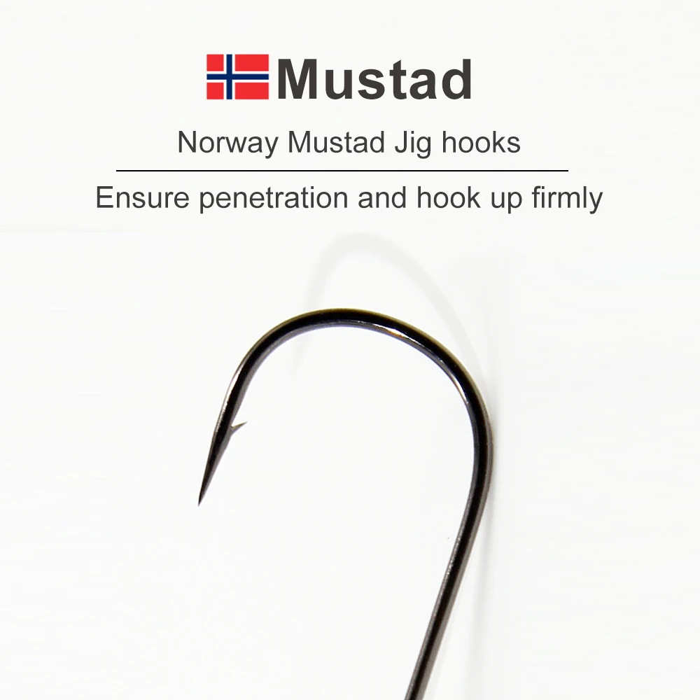 10 Uds anzuelo de cabeza de plantilla raíz Original manivela de plomo anzuelo de pesca Rockfish para señuelo de gusano suave productos de Pesca de lubina 1,75-120g lubina - imagen 5