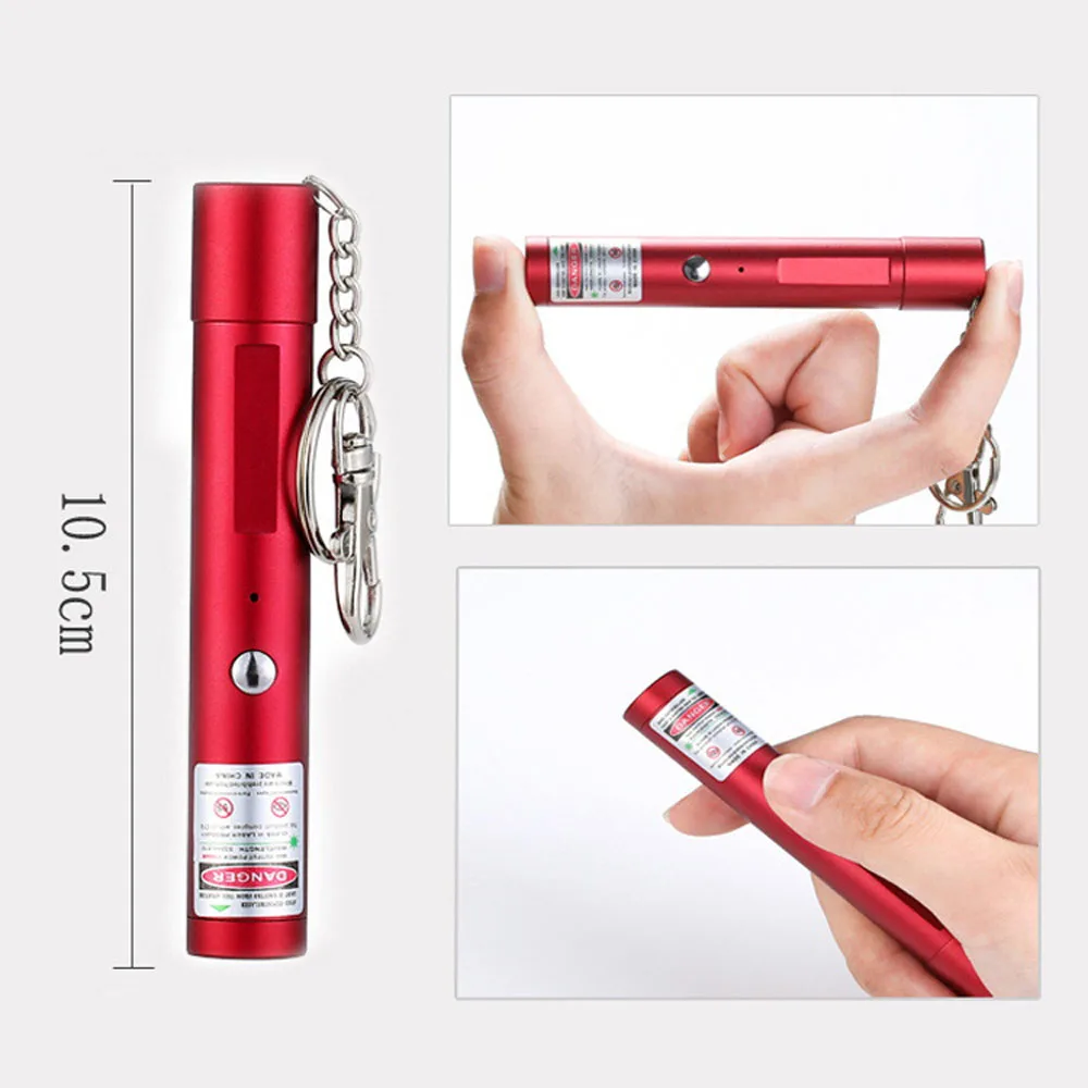 Mini llavero 2 en 1 para gato, puntero divertido con batería, puntero láser verde portátil, antorcha de entrenamiento LED, linterna de juguete para tickle y Gato - imagen 3