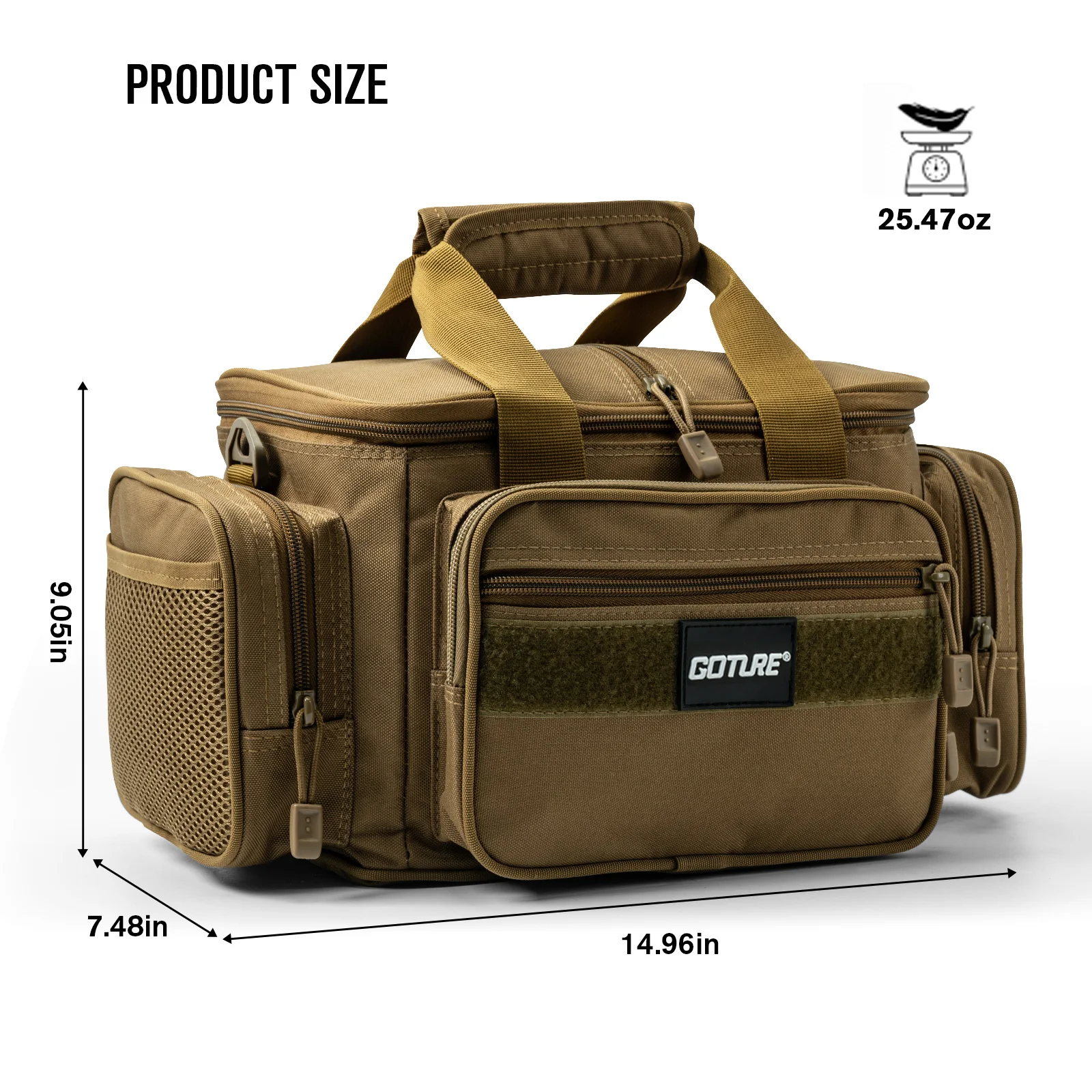 Goture 38*23*19cm nueva bolsa de pesca impermeable multifunción de gran capacidad bolsa de cintura para aparejos almacenamiento de utilidad bolsa de Señuelos de Pesca - imagen 3