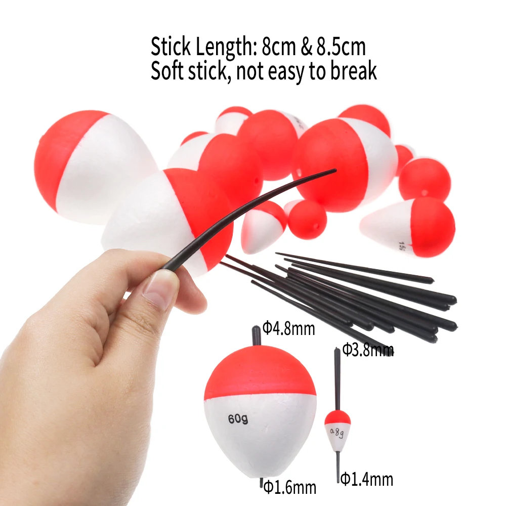 Wifreo-flotador de pesca bobber, tubo flotante de espuma de 0,8-60g, boias de pesca de mar, palo ligero, flotador bobber, aparejos, accesorios - imagen 5