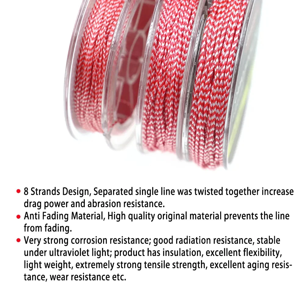 Lionriver, 10 metros, 8/16 hebras, línea trenzada de PE, aparejo de pesca en agua salada, cuerda de unión de ayuda de núcleo hueco para anzuelo de Jigging - imagen 3