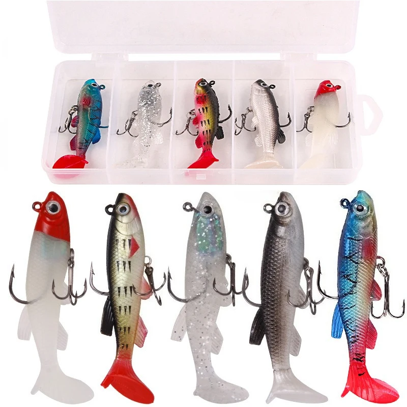 Señuelos de Vinilo 8,5 cm para Pesca con Anzuelos