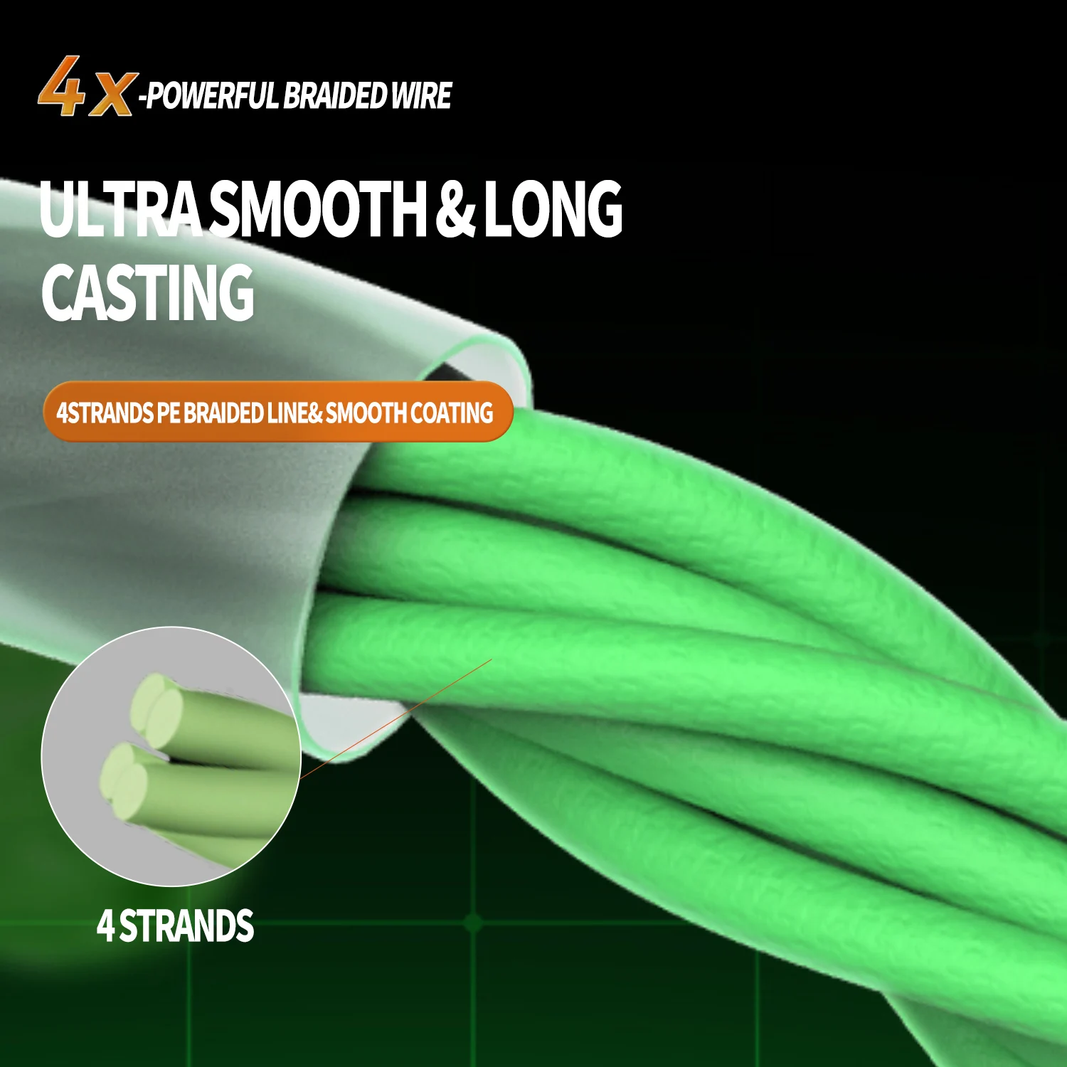 Sougayilang-sedal de pesca trenzado de PE, 4 hebras, 100M, multifilamento, herramienta de sedal de pesca de carpa, pesca de lubina, línea de PE - imagen 3