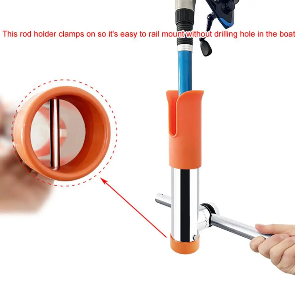 Esta abrazadera de soporte de caña garantiza un montaje fácil y seguro de cañas de pesca en botes