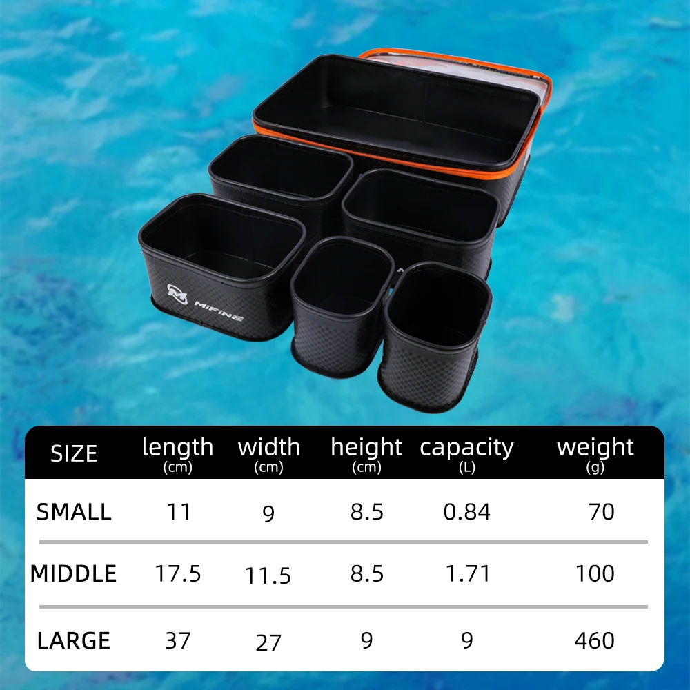 MIFINE-cubo de pesca multiusos, caja de aparejos EVA gruesa, cubo para peces vivos de gran capacidad, equipo de pesca ligero impermeable S/M/L - imagen 2