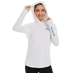 Bassdash FS04W – Camisa de pesca mujer ligera con capucha UPF 50+