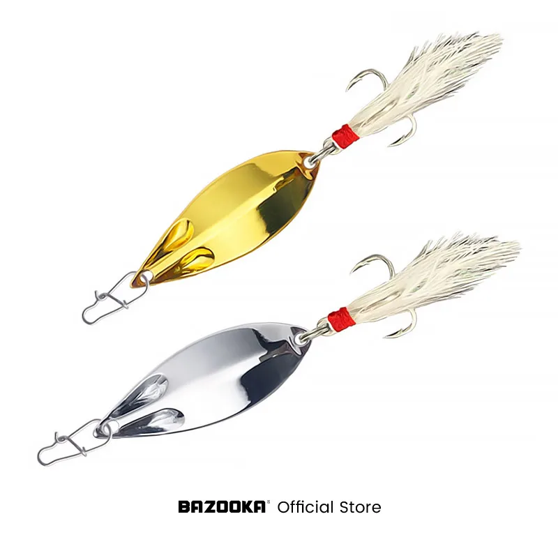 Bazooka-Juego de Señuelos de Pesca de Metal VIB Spinner, cebos de trucha de cobre duro, Kit de Spinnerbait dorado Artificial, aparejos de invierno - imagen 4