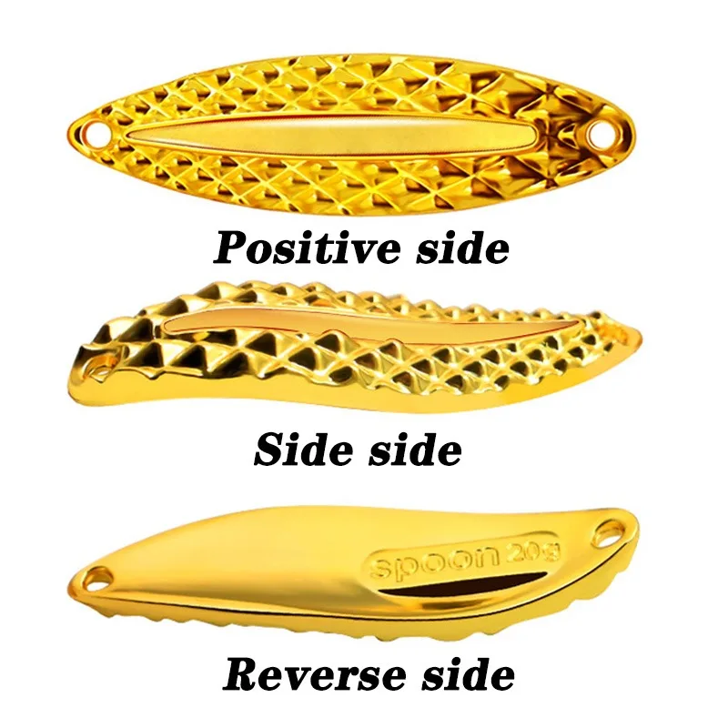 Señuelo de cuchara luminoso para pesca de lubina, Wobblers de lentejuelas, aparejos de anzuelo triple de plumas, Spinner, invierno, 5G, 7G, 20g, 1 pieza - imagen 3