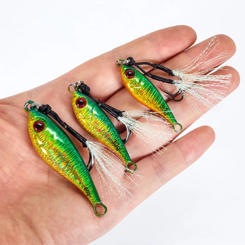 Señuelo de pesca de Metal duradero, 7g-60g, ojos 3D, cebo duro para calamar, Wobblers de Metal, aparejos de pesca al aire libre - imagen 4