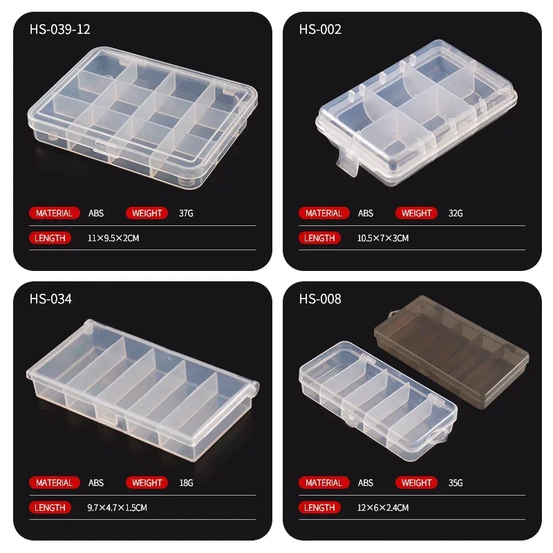 Conveniente contenedor organizador, caja de aparejos de pesca de plástico, 5 compartimentos de rejilla, estuche de almacenamiento para anzuelos y señuelos, accesorios de pesca - imagen 3