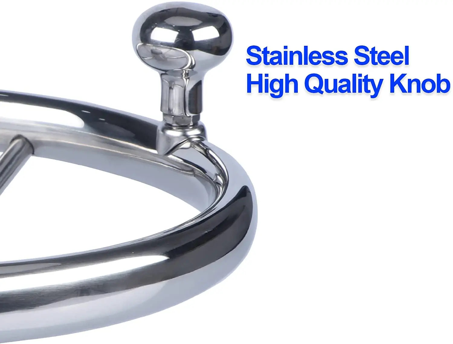 Volante de acero inoxidable de 11 pulgadas, destructor de 5 radios para yate pulido con espejo y perilla de Control para accesorios de yate y barco - imagen 5