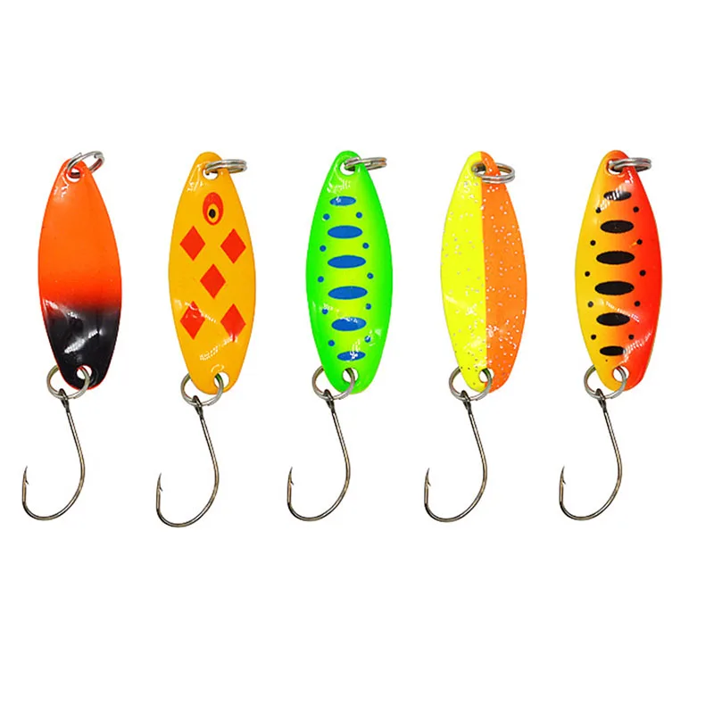 5 unids/lote 3,5g señuelo cuchara de Pesca cebo de natación Isca Artificial señuelo de trucha Pesca Leurre Truite cucharas - imagen 4