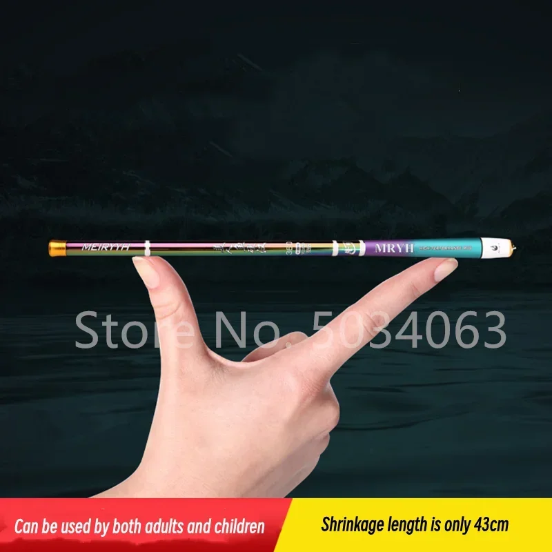 Caña de pescar giratoria colorida de carbono fundido, 5-17 secciones, 1,8 M-6,3 M, caña de pescar portátil de viaje, caña de pescar giratoria, equipo de pesca - imagen 5