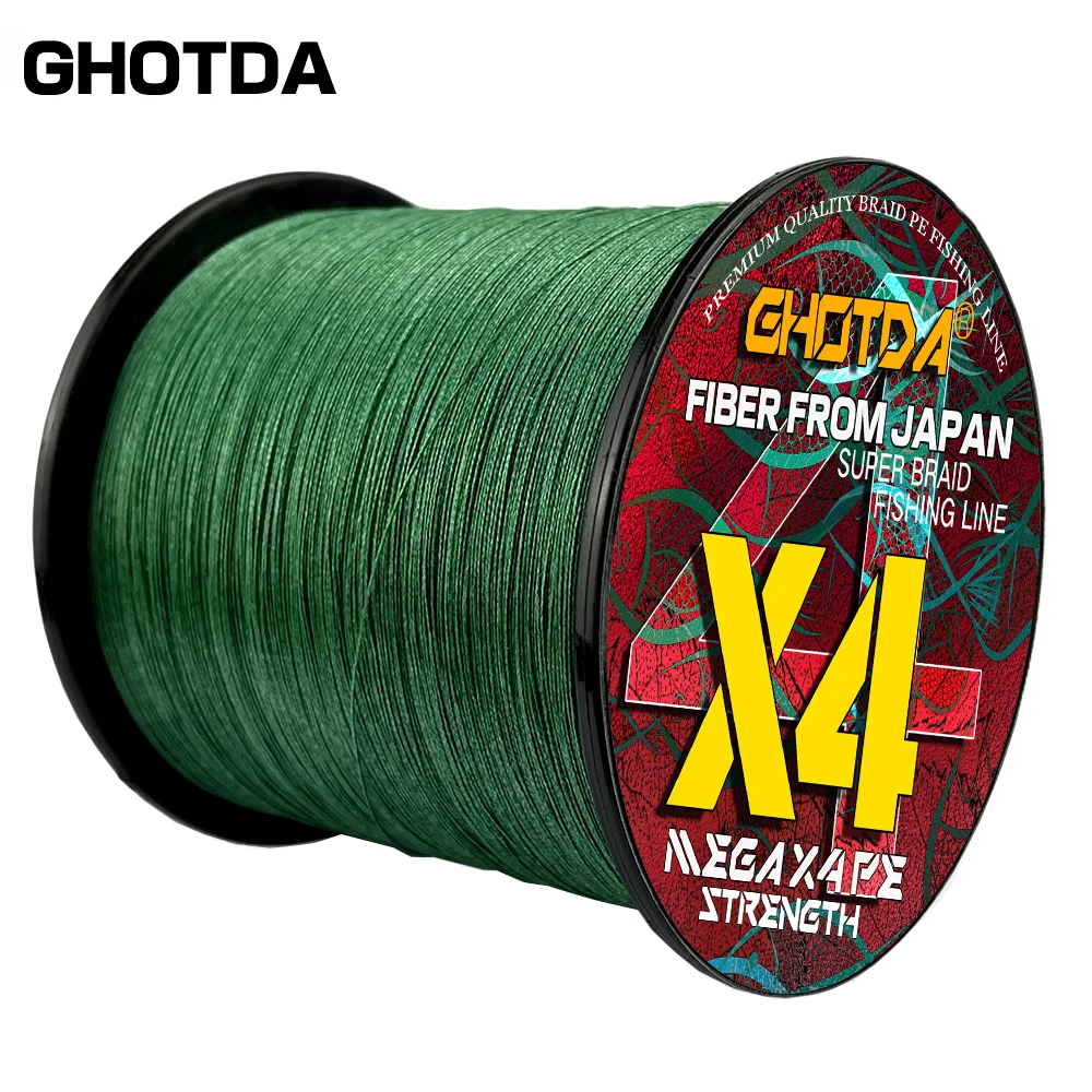 GHOTDA-sedal de Pesca de 4 hebras, cable Multifilamento trenzado de PE de 300M, 10-80lb, para Pesca de carpa, Mosca, línea de mar Multifilamento - imagen 4