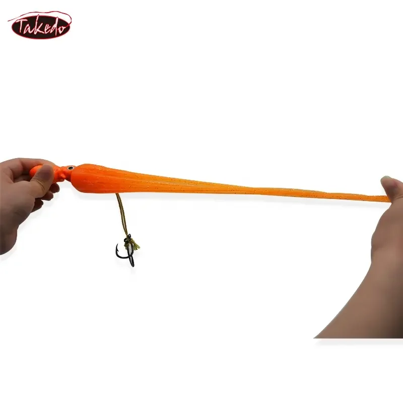 TAKEDO LG01 TPR Material 150G - 450G falda de calamar señuelo de pulpo con gancho de asistencia cabeza de plantilla de Metal señuelos de curricán barco para atún tiburón - imagen 4