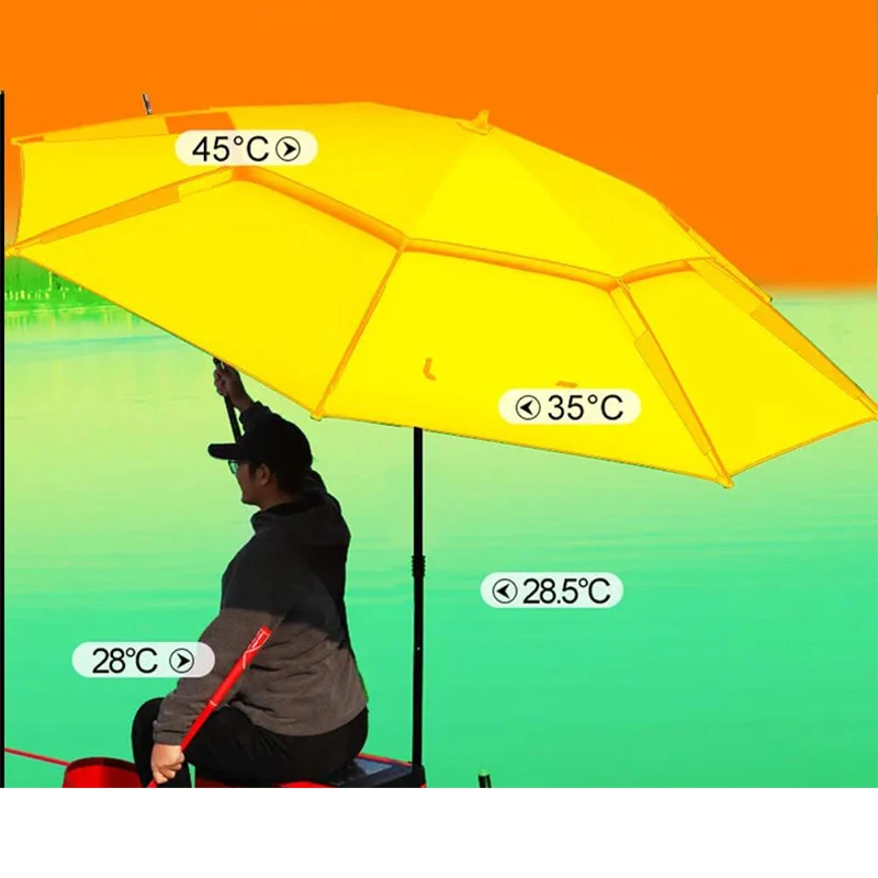 Paraguas de pesca con muleta, sombrilla Universal de goma, protector solar para lluvia, viento y sol, 2022 - imagen 4