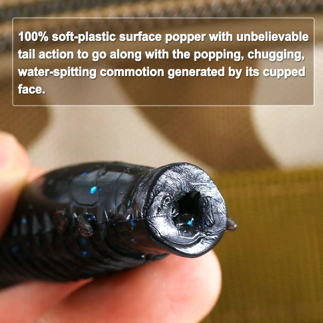 5 uds 8cm Topwater Popper señuelos blandos Señuelos de pesca de lubina Swimbaits libélula larva señuelos trucha de agua dulce Panfish bagre perca - imagen 3