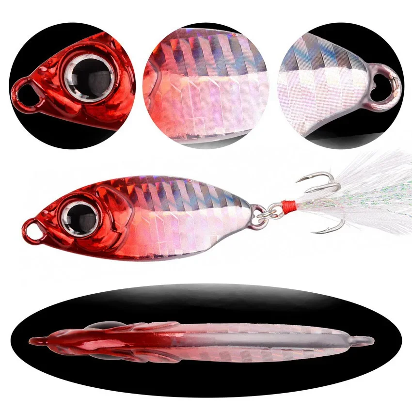 14 Uds 10g 15g 20g juego de plantilla de Metal señuelo lento Jig Shore Casting Jigging señuelo trucha atún pescado cuchara lubina cebo duro señuelo de pesca - imagen 5