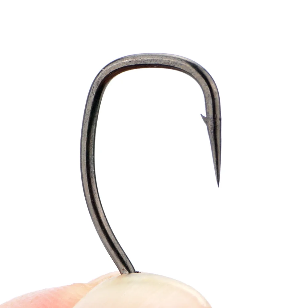 Hirisi 50 Uds. Anzuelos de pesca de carpa recubiertos de PTFE con ojo Micro púas de acero alto en carbono 8029 accesorios de pesca caja empalmable - imagen 5