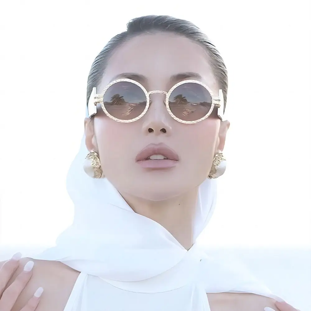 Gafas de sol redondas de moda Punk, protección UV ovalada, gafas de sol de Hip Hop, patillas anchas Retro, gafas de sol para mujeres y hombres - imagen 5