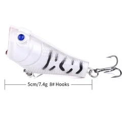Popper 50mm 7,4g Long Cast – Señuelo topwater para perca y lucio