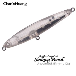 Chan's Huang Pencil Hundido con Cascabel – Señuelo Blanco