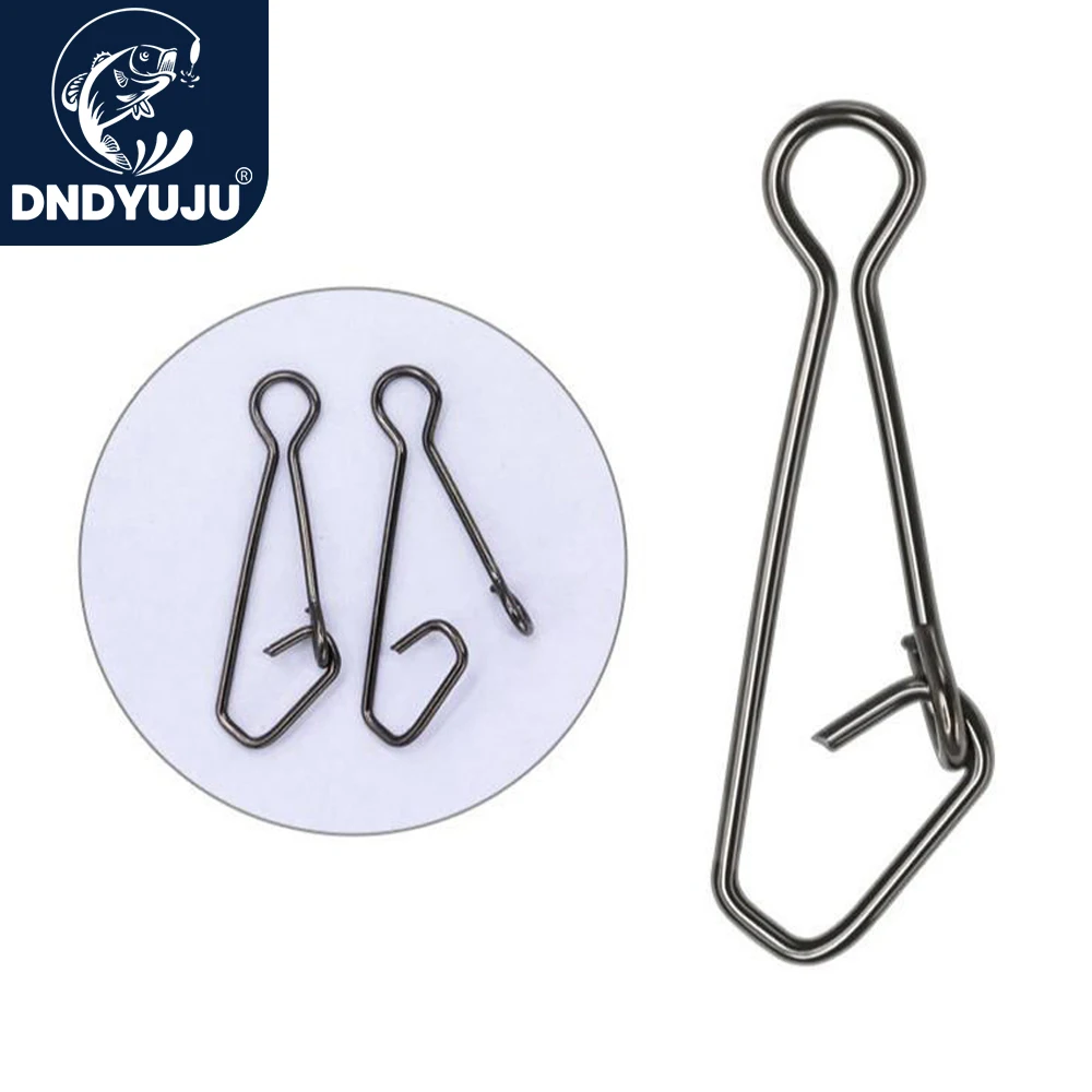 DNDYUJU 100/200 Uds conector de pesca anillos giratorios Pin de enclavamiento línea de anzuelo señuelo giratorio aparejos de pesca
